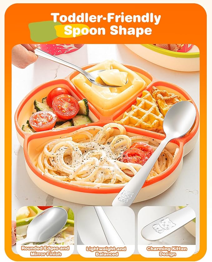 8-Piece Toddler Utensils Set, Food Grade Stainless Steel Kids Silverware Set - Image 5