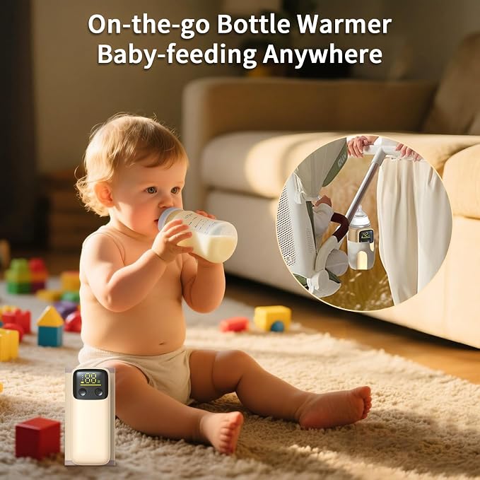 Portable Bottle Warmer, Travel-Friendly, Leak-Proof, Precise Temp-Control & LCD - Image 2
