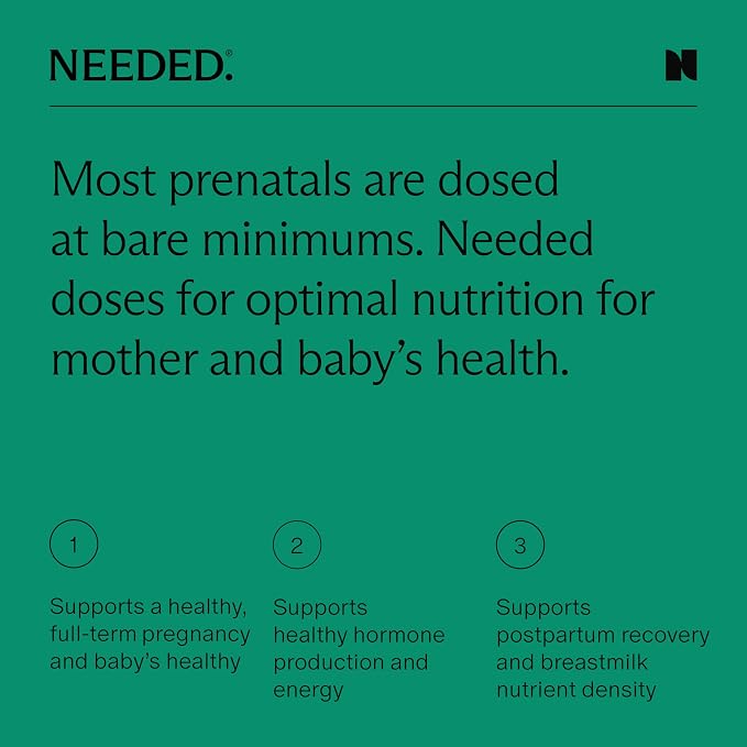 Needed. Vanilla Prenatal Multivitamin Powder & Omega-3 Bundle | Nutrient Support - Image 4