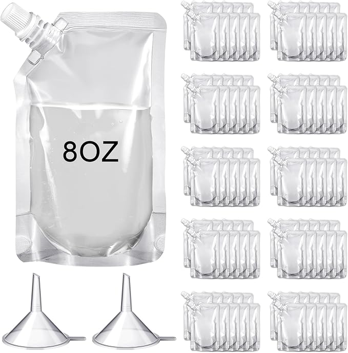 Meanplan 100 Pcs Plastic Pouches Bulk Reusable Squeeze Pouches Clear Plastic by Meanplan
