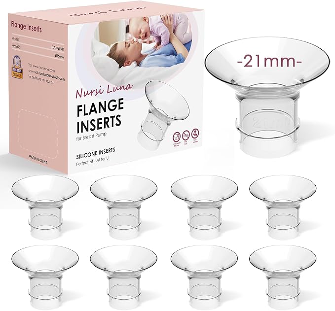 Flange Inserts 8PCS 21mm for 24mm Flange/Shield, Flange Sizing Kit Silicone by NursiLuna