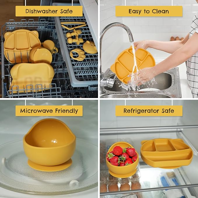 JEVASO Silicone Baby Feeding Set, Baby Led Weaning Supplies, Baby Self Feeding - Image 6