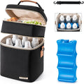 Breastmilk Cooler Bag with Ice Pack Fits 6 Baby Bottles Up to 9 Ounce by BABEYER