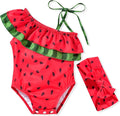 Toddler Baby Girls Ruffles Bikini One Piece Swimsuits Floral Off Shoulder by HINTINA