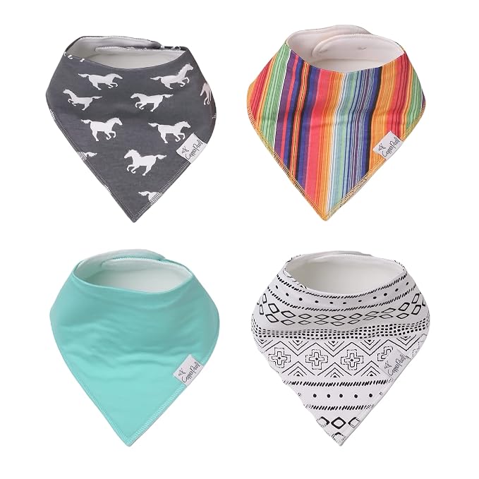 Copper Pearl 4 Pack Soft Cotton Baby Bibs by CopperPearl