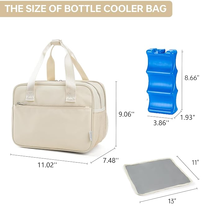 Breastmilk Cooler Bag with Ice Pack, Fits 6 Baby Bottles Up to 9 Ounce Breast - Image 5