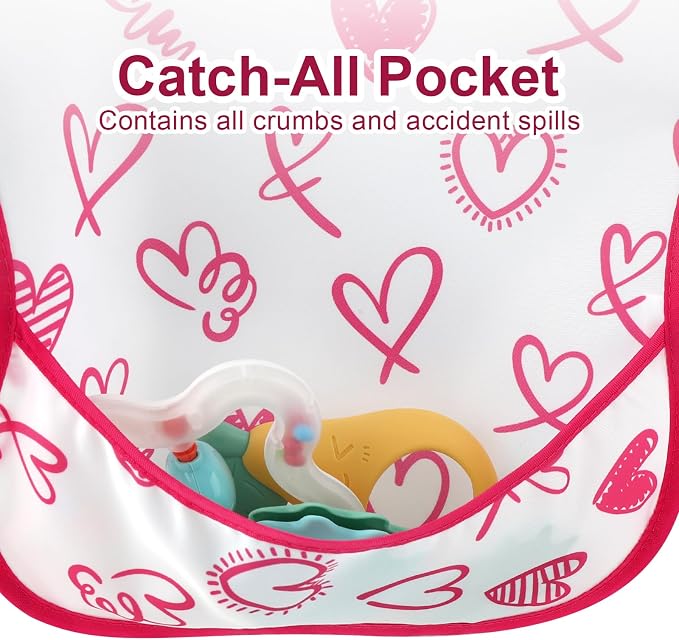 Accmor Baby Bibs, Waterproof Baby Toddler Bibs, Apron Smock Bib - Image 4