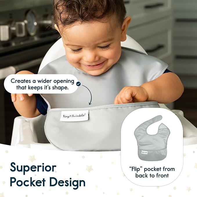 Tiny Twinkle Mess Proof Baby Bibs - Image 4
