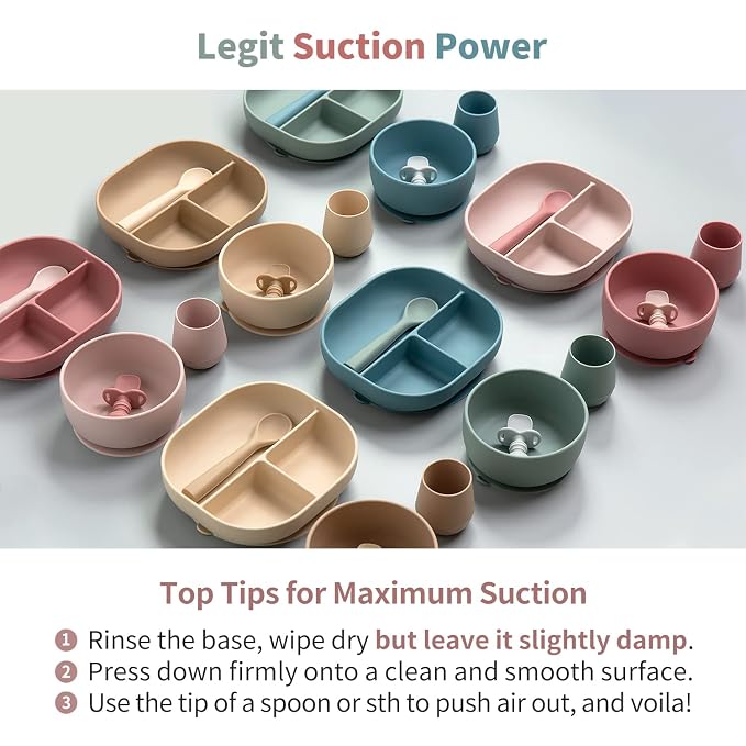 SAMiGO Silicone Baby Feeding Set, Baby Led Weaning Supplies, Suction Bowl Plate - Image 3