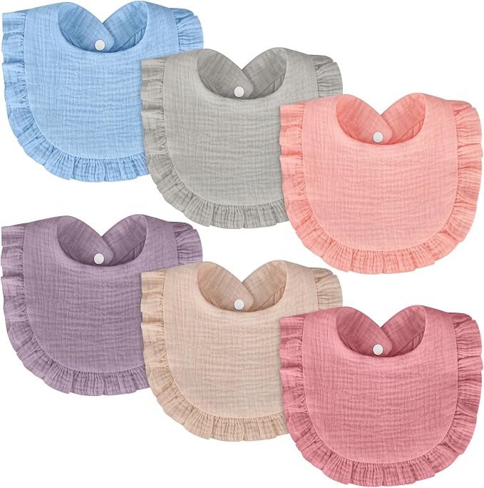 Accmor Muslin Baby Drool Bibs 6 Pack Baby Bandana Drool Bibs Soft Cotton Baby by Accmor