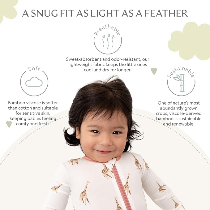 Bamboo Little Soft Baby Footie Pajamas, Baby Clothes, Newborn Sleepers - Image 3