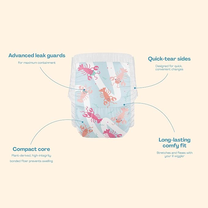 Hello Bello Premium Swim Diapers, Size S, Cute Extra-Bright Lobster Designs - Image 3