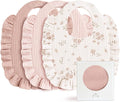 Konssy Muslin Baby Bibs for Girls – Soft 100% Cotton Drool Bibs, Ruffle Trim by Konssy