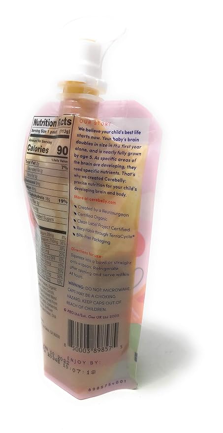 Cerebelly Organic Baby Food Pouches – Organic Sweet Potato Peach Pouch Protein - Image 4