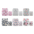 ALVA 6 Pack Cloth Diaper with 12 Inserts One Size Adjustable Washable Reusable by ALVABABY