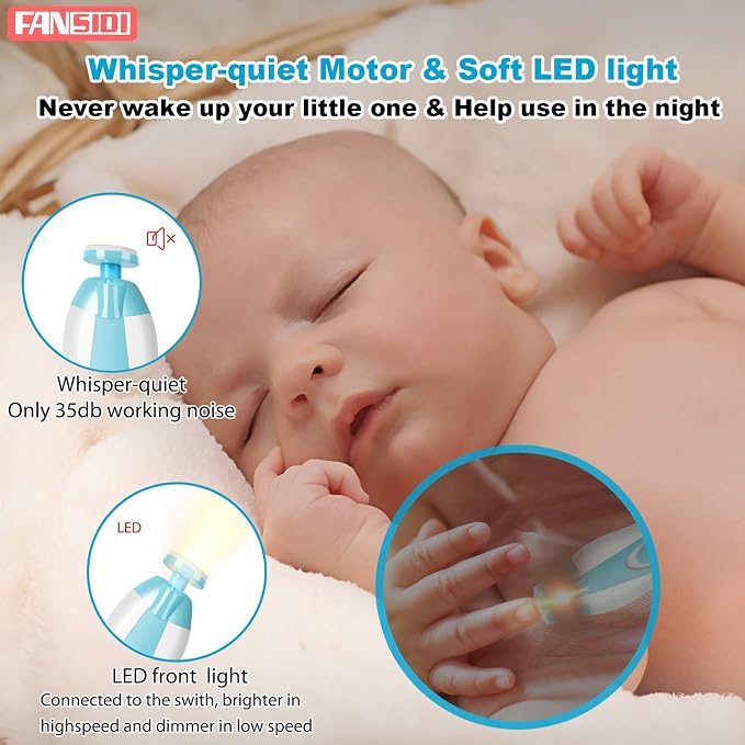 Baby Nail Trimmer Electric, FANSIDI Baby Nail Clippers Safe Baby Nail File Kit - Image 3