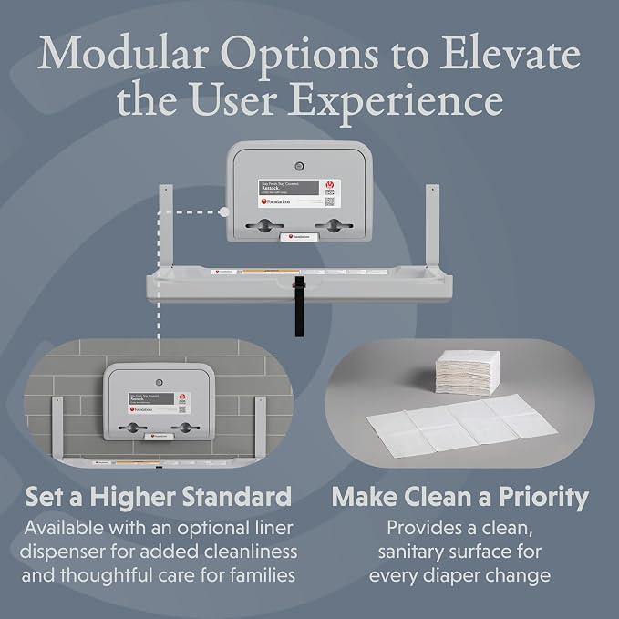 Foundations Elements Horizontal Wall-Mounted Baby Diaper Changing Station - Image 5