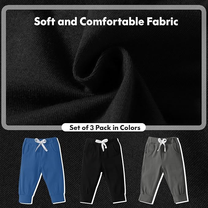 DREAM BUS Pack of 3 Toddler Jogger Pants - Image 5