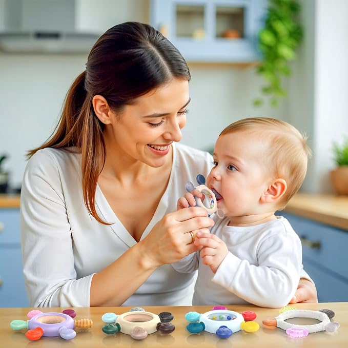 akolik Teething Toys for Babies, Baby Teethers Toy Teething Ring Silicone - Image 7