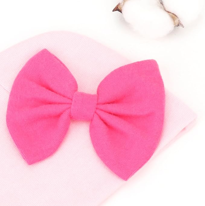 BQUBO Newborn Baby Hats Mittens Set Hospital Hat Beanie Infant Bow Hats Baby - Image 5