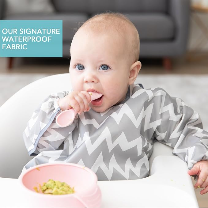 Bumkins Sleeved Bib for Girl or Boy, Baby and Toddler for 6-24 Mos, Essential - Image 3