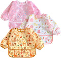 PandaEar (3 Pack Long Sleeve Bibs| Waterproof Full Sleeve Bib by PandaEar