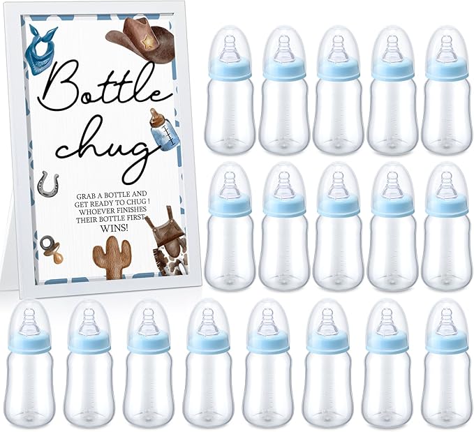 Roowest Bottle Chug Baby Shower Games Sets Including 18 Pcs Feeding Bottles by Roowest