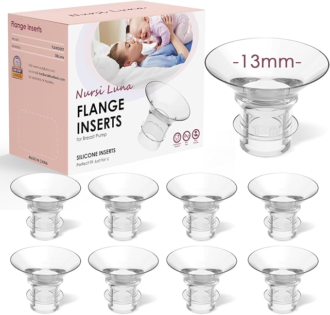 Flange Inserts 8PCS 13mm for 24mm Flange/Shield, Flange Sizing Kit Silicone by NursiLuna