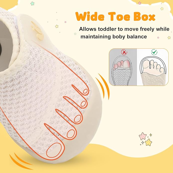 FEETCITY Baby First Walking Shoes Wide Baby Shoes Infant Sneakers Newborn Crib - Image 3