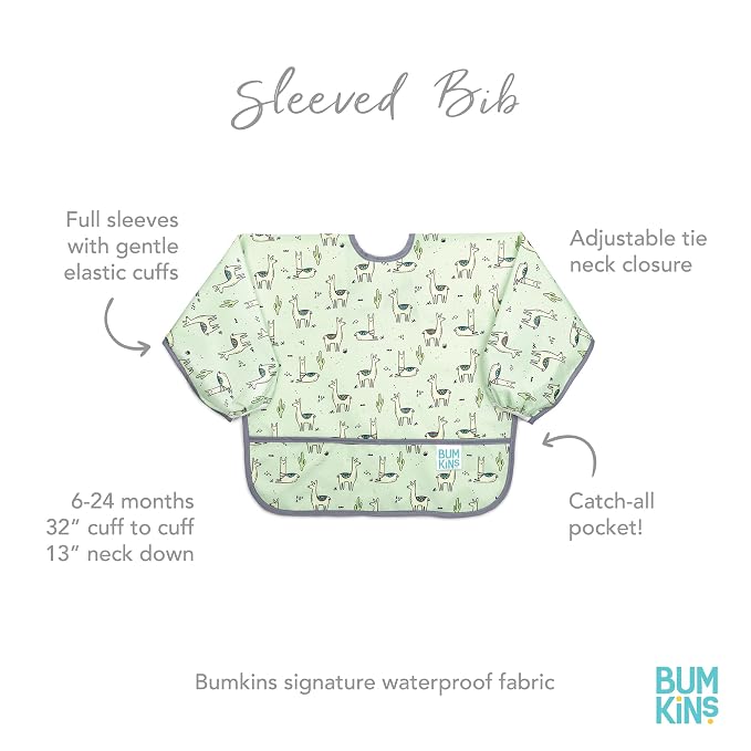 Bumkins - Sleeved Bib - For Boys & Girls, Babies & Toddlers 6-24 Months - - Image 6
