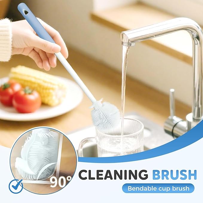 3Pcs 360° Flexible Silicone Bottle Brush - Image 8