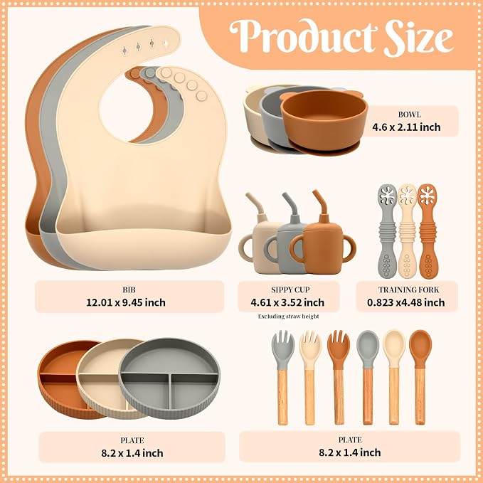 Silicone Baby Feeding Set 21 Pcs, Baby Led Weaning Supplies, Baby Feeding - Image 7