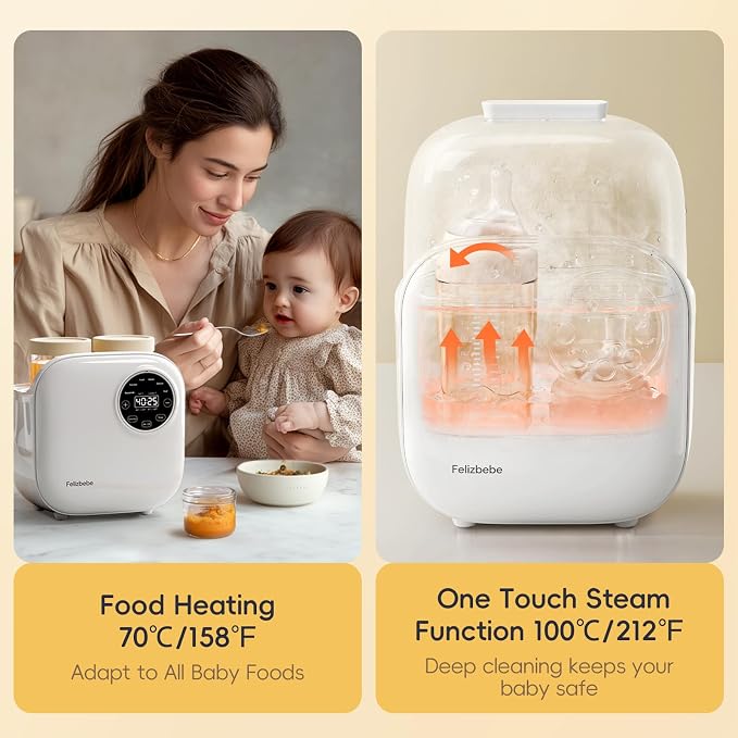 Baby Bottle Warmer, Felizbebe 10-in-1 Double Bottle Warmer - Image 8