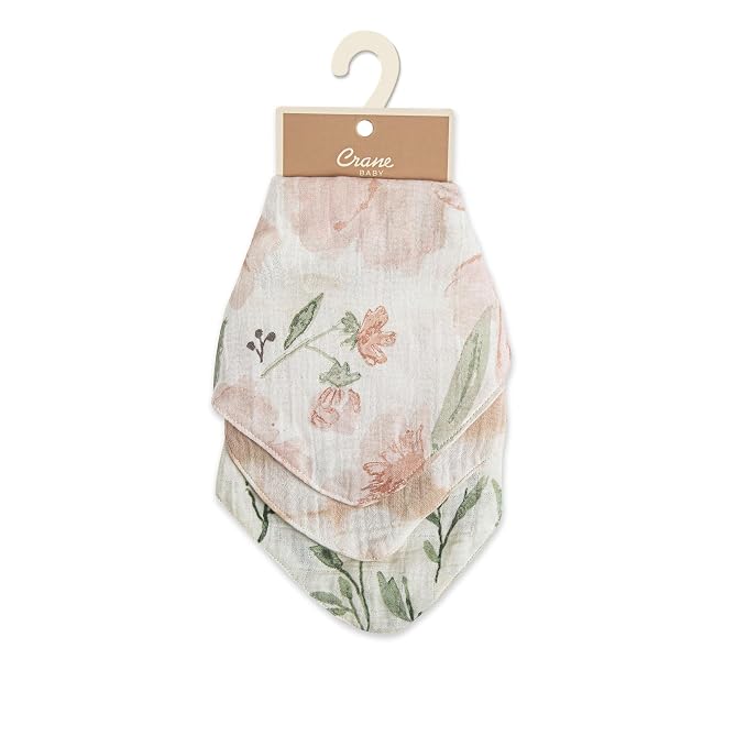 Crane Baby Soft Muslin Baby Bib Set, Adjustable and Absorbent Bandana Style Bibs - Image 8