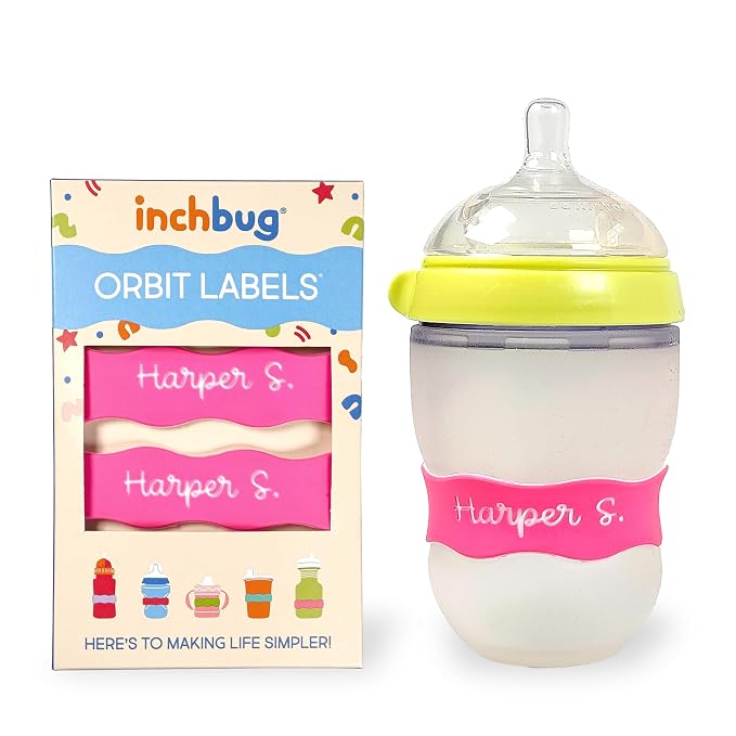 InchBug Orbit Labels Baby Bottle and Water Bottle Silicone Name Bands – - Image 2