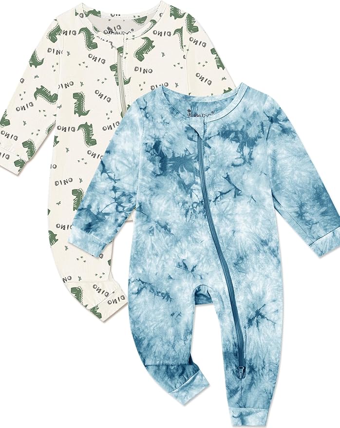 Jimonda Baby Girls Boys Footless Pajamas, Rayon From Bamboo Pjs 2 Way Zipper by JimondaBaby