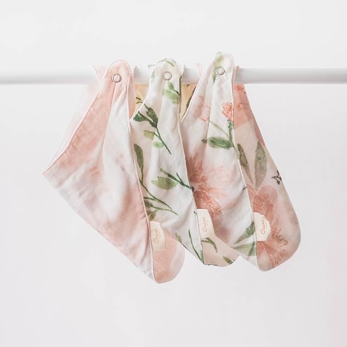 Crane Baby Soft Muslin Baby Bib Set, Adjustable and Absorbent Bandana Style Bibs - Image 3