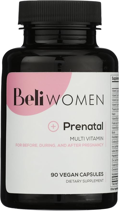 Beli Women Prenatal Multivitamin, 400mg Choline, Vitamin D. Supports Egg by Beli