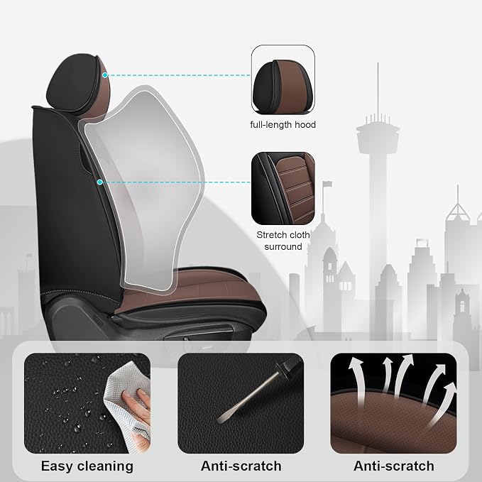 JOJ Car Seat Cover Fit for Toyota Highlander 2001-2025, 7 Seat Car Seat Cover - Image 6