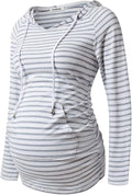GINKANA Maternity Hoodie Long Sleeves Shirts Casual Maternity Top Pregnancy by GINKANA