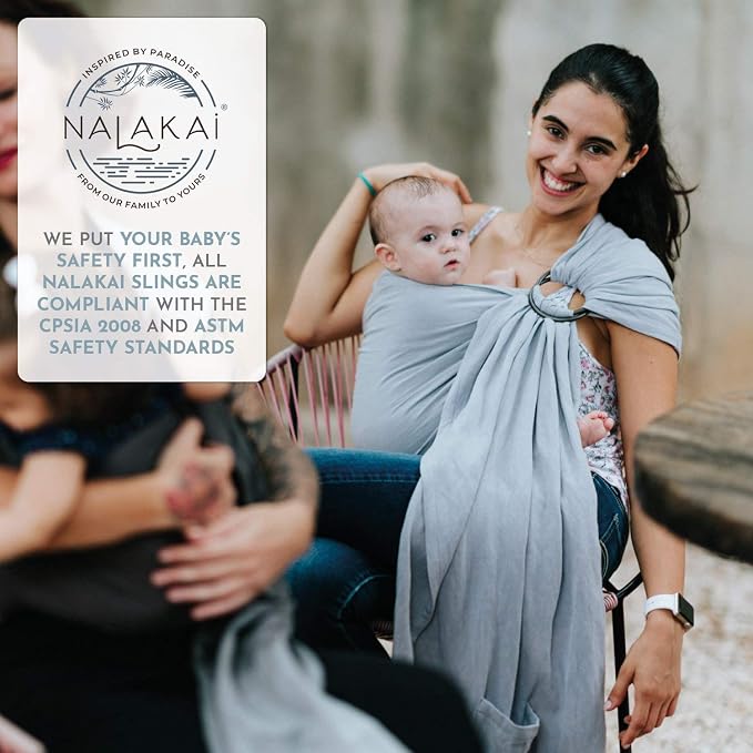 Nalakai Ring Sling Baby Carrier, Soft Linen Baby Sling, Baby Wrap, and Giving - Image 8