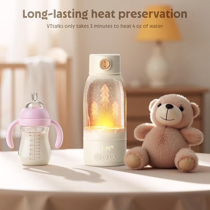 Portable Bottle Warmer for Travel, 17.5 OZ Large Capacity Baby Milk Warmer for - Image 3