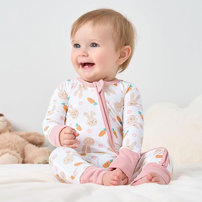 pureborn Baby Infant Boys Girls Sleeper Snug Fit Viscose from Bamboo Pajamas - Image 2