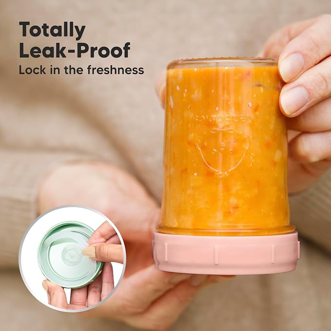KeaBabies 4pk 8oz & 4pk 4oz Glass Baby Food Containers - Image 2