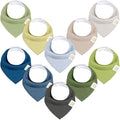 KeaBabies 10-Pack Organic Baby Bandana Bibs by KeaBabies