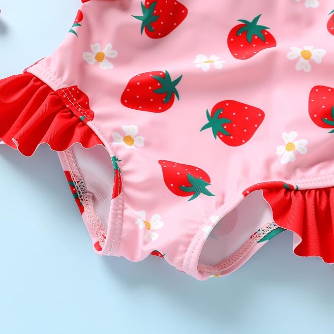 Newborn Baby Girl Ruffle Swimsuit Infant Toddler One Piece Floral Bikini Beach - Image 5