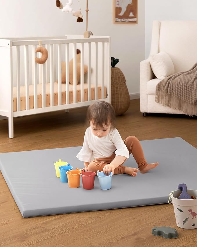 Blissful Diary Vegan Leather Baby Play Mat, 50x50 Thicken Foam Cushioned & - Image 9