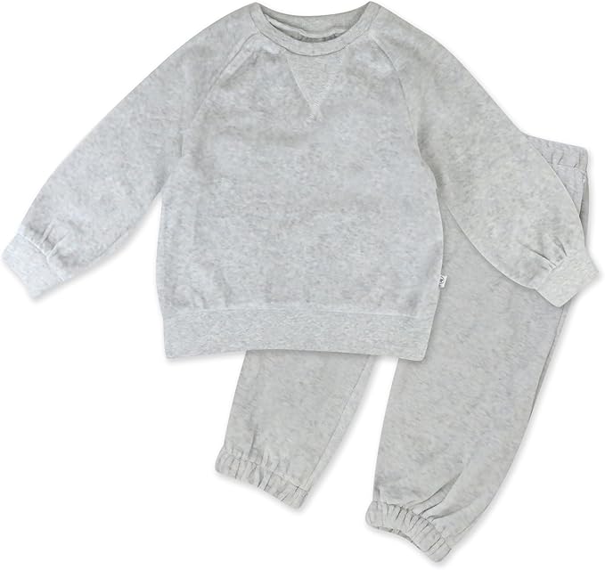 HonestBaby Baby 2-Piece Cozy Velour 100% Organic Cotton Sweatshirt and Jogger by HonestBaby