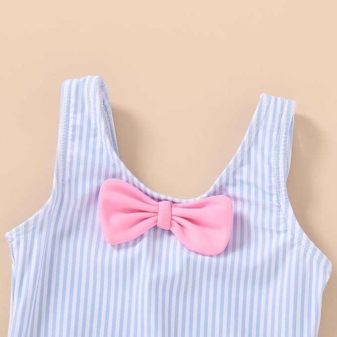 YOUNGER TREE Toddler Swimsuit Girl Cute Stripe One-Piece Ruffle Swimwear Baby - Image 3