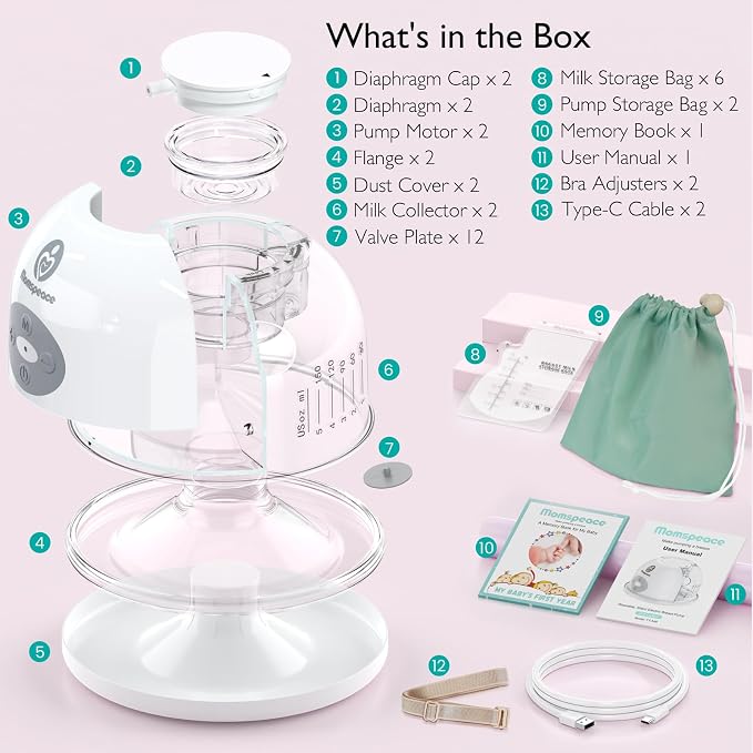 Hands Free Breast Pump, Momspeace Breast Pumps - Image 9